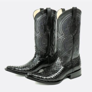 Bota de pitón negro — Horma Chihuahua